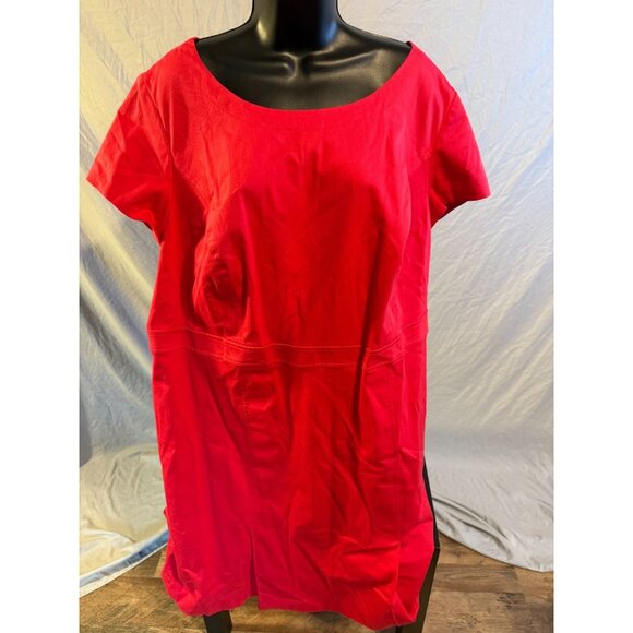 Womens Talbots Career Shift Dress Plus Size 20W 2X Midi Professional Pink Lined - Picture 1 of 3